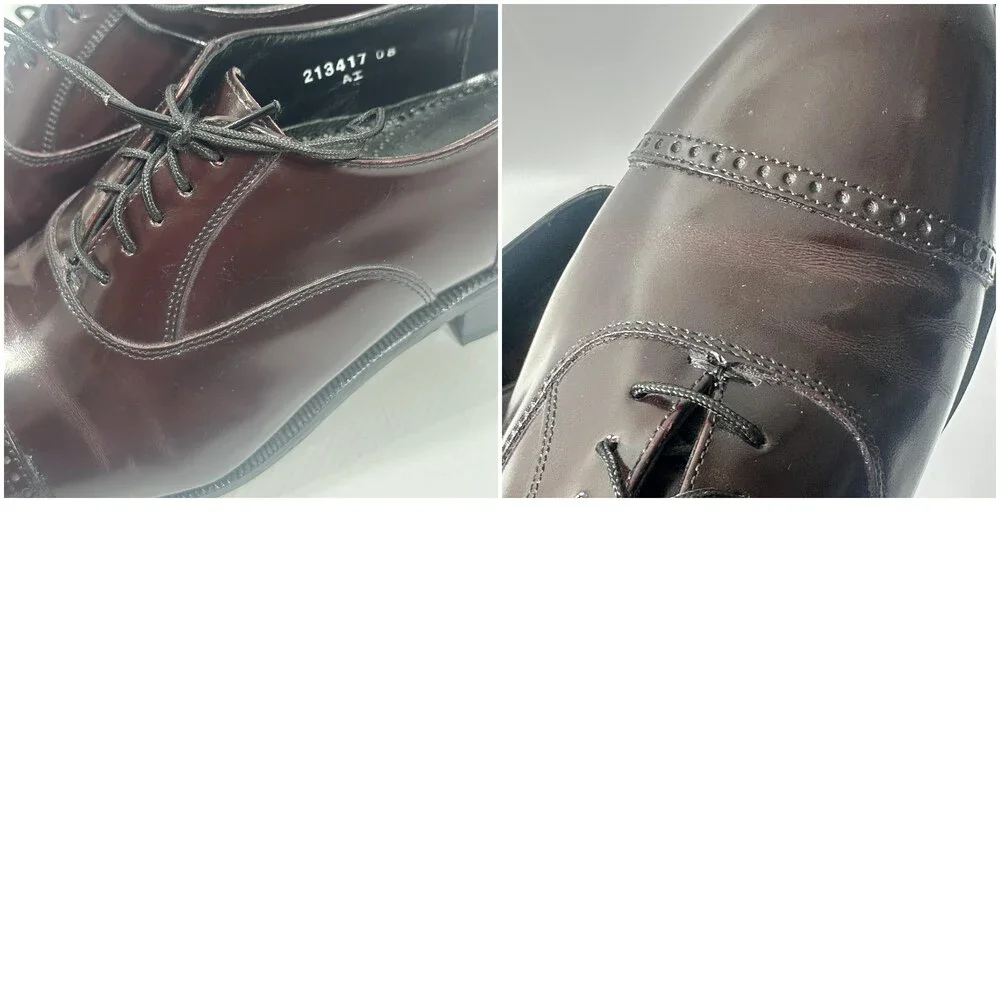 Florsheim Dress Shoes Mens Size 8 Burgundy Leather Cap Toe Oxford 17067-05